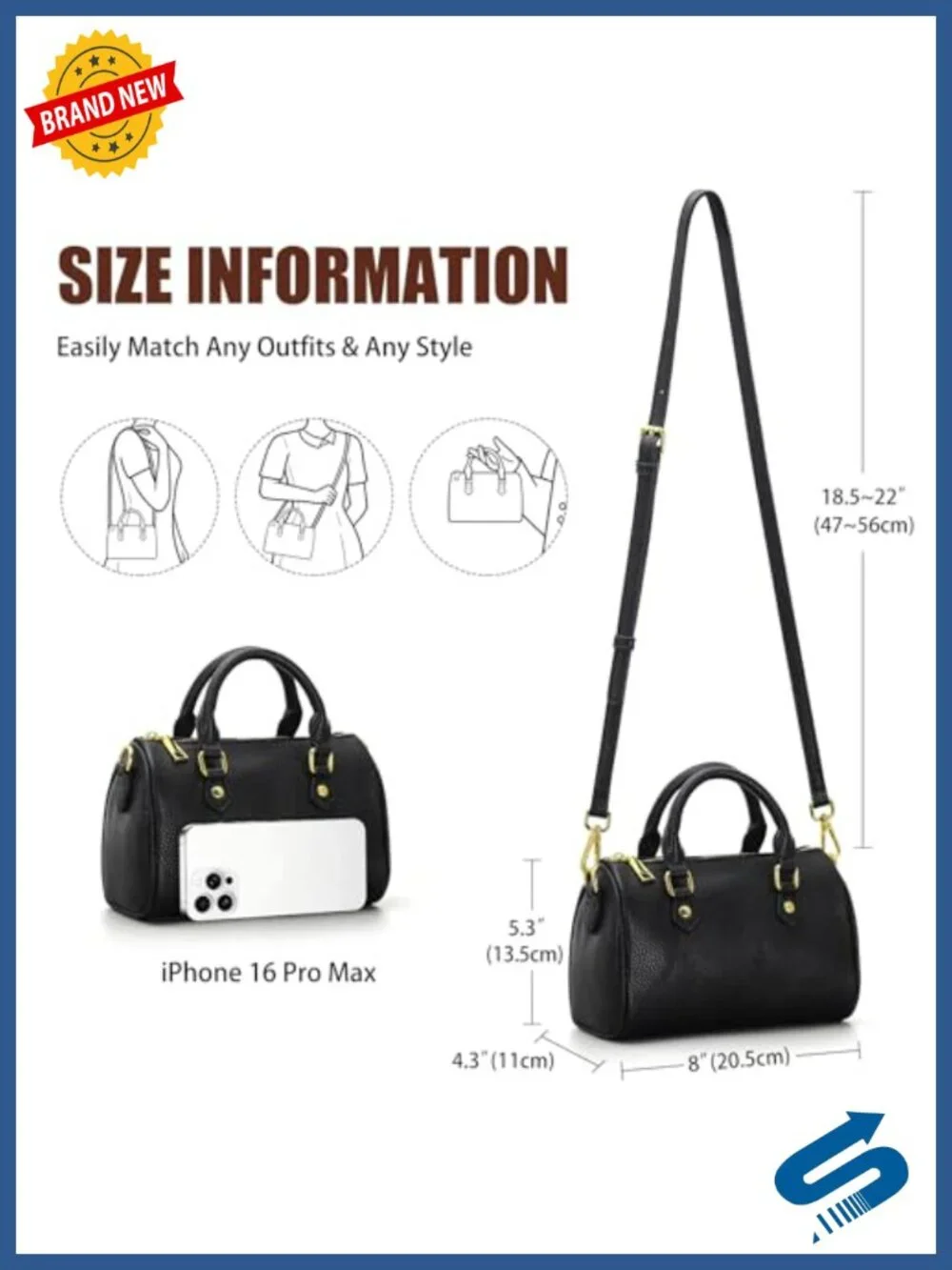 Women's Small Vegan Leather Crossbody Satchel Bag Top Handle Shoulder Purse